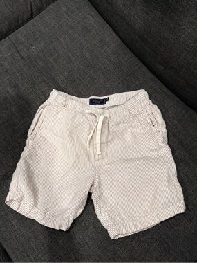 Vineyard Vines Men’s XS 100% Linen Pull-On Shorts Beige Stripe Drawstring